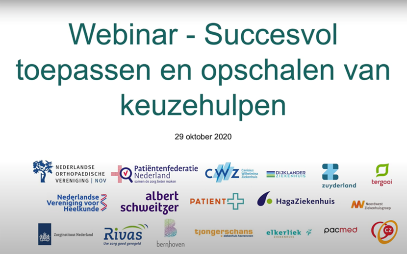 PATIENT+ Webinar - Keuzehulpen succesvol toegepast